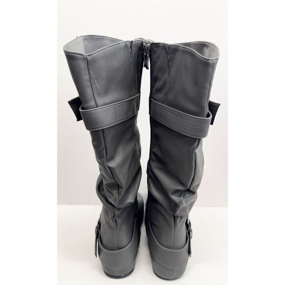 Journee Collection Knee High Boots Gray Size 10 Wide Calf Slouchy Style NEW - Picture 5 of 10